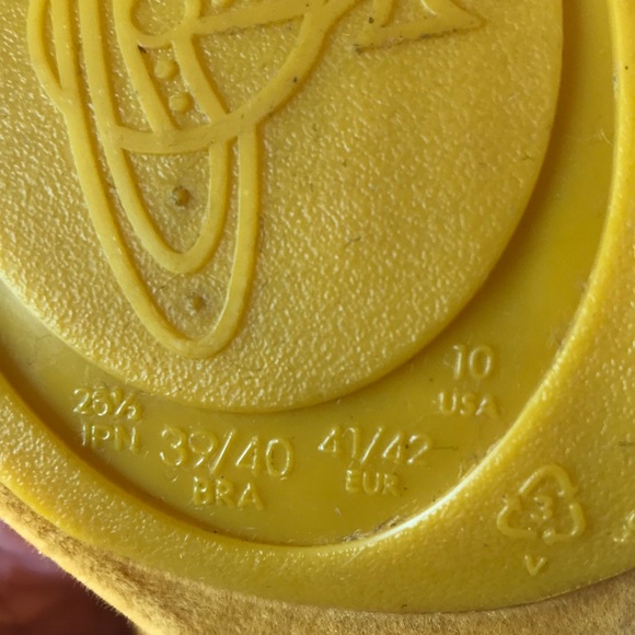 Yellow Vivienne Westwood velvet high heels - Picture 8 of 9